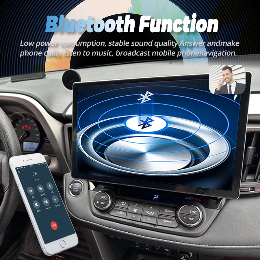 8GB+256GB Android 14 Car Radio Player For Toyota RAV4 2013 2014 2015 2016 2017 RAV 4 GPS Navigation WIFI Auto Stereo Multimedia