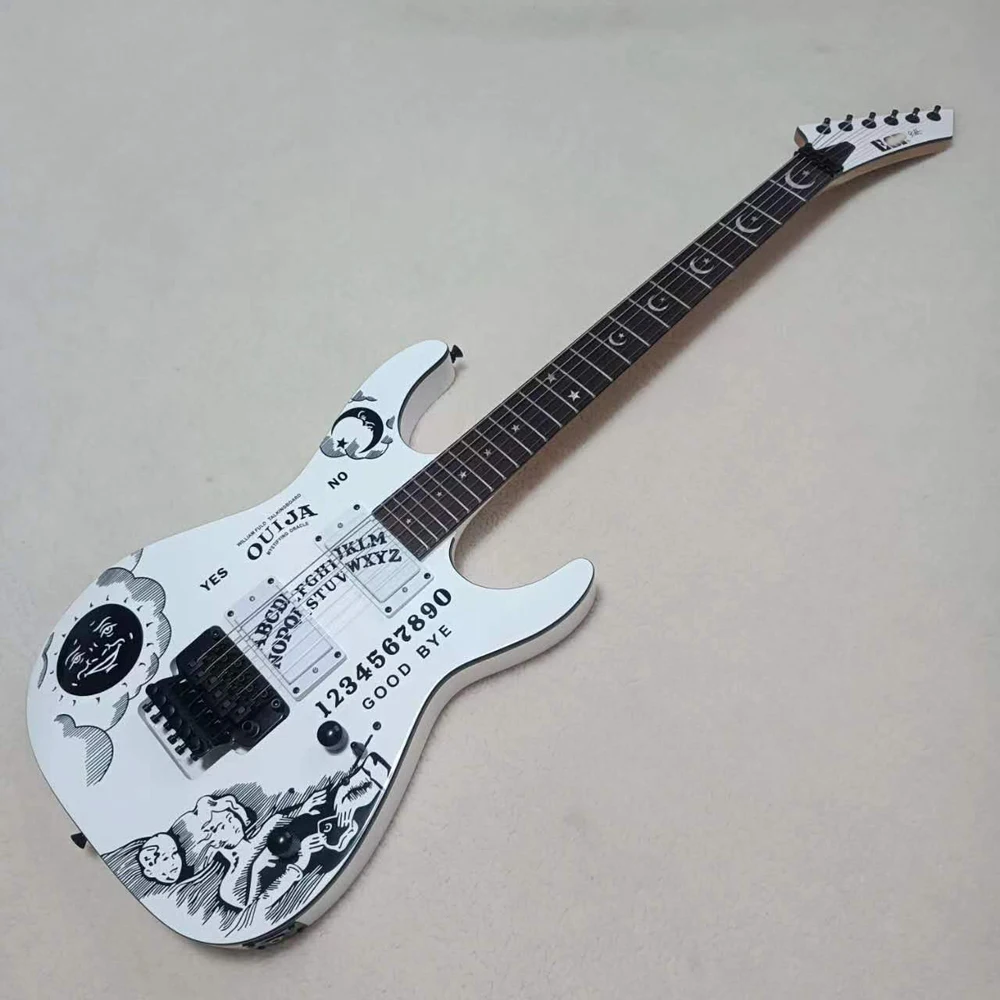 

Горячая Распродажа ESP Custom Shop KH-2 Ouija Kirk Hammett Cynthia электрическая гитара, Floyd Rose Tremolo Bridge, многоцветный вариант