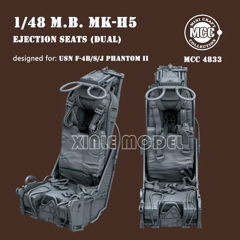 Repuestos impresos en 3D MCC 4833 4834 1/48 MB. Asiento de eyección MK-H5 (doble) para USN F-4B/J/S Phantom II/USAF F-4C/D Phantom II