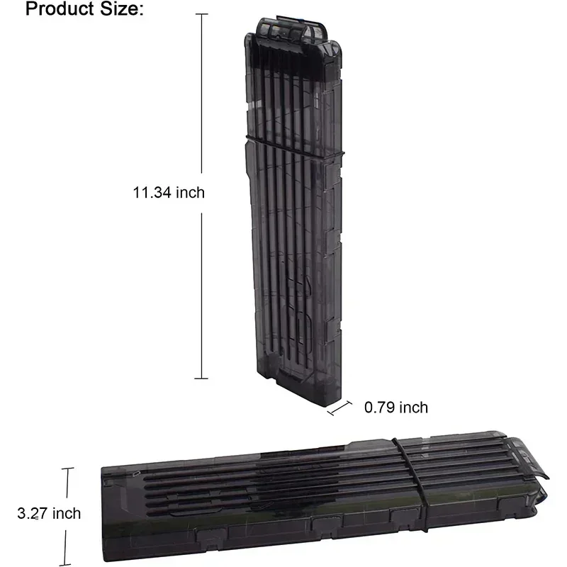 Clips de fléchettes souples HOT1/4 pièces, Clips de recharge rapide à 18 fléchettes, Clips de magazines pour pistolet à fléchettes jouet Nerf (noir)