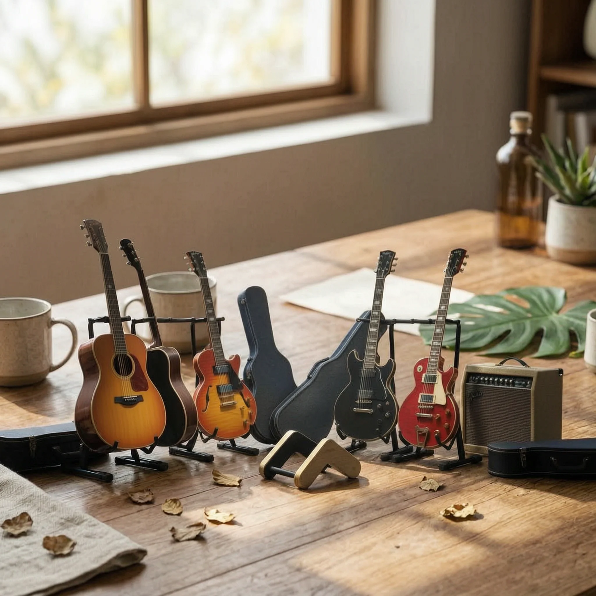 Floor Guitar Stand Portable Acoustic Guitar Stand Musical Equipment Stable Base Music Accessory for Home, Studio