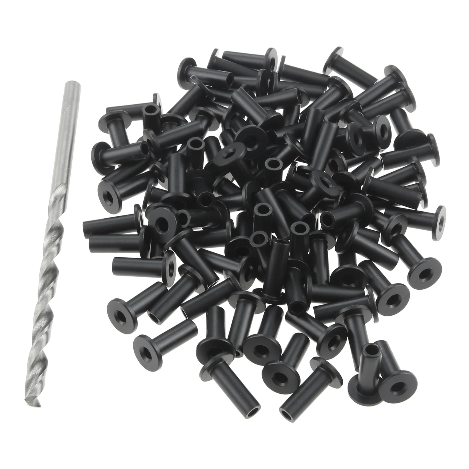 100pcs Stainless Steel Protector Sleeves Cable Railing Deck Cable Railing Protectors Sleeves for 1/8 inch Decks w/ 1pc Drill Bit
