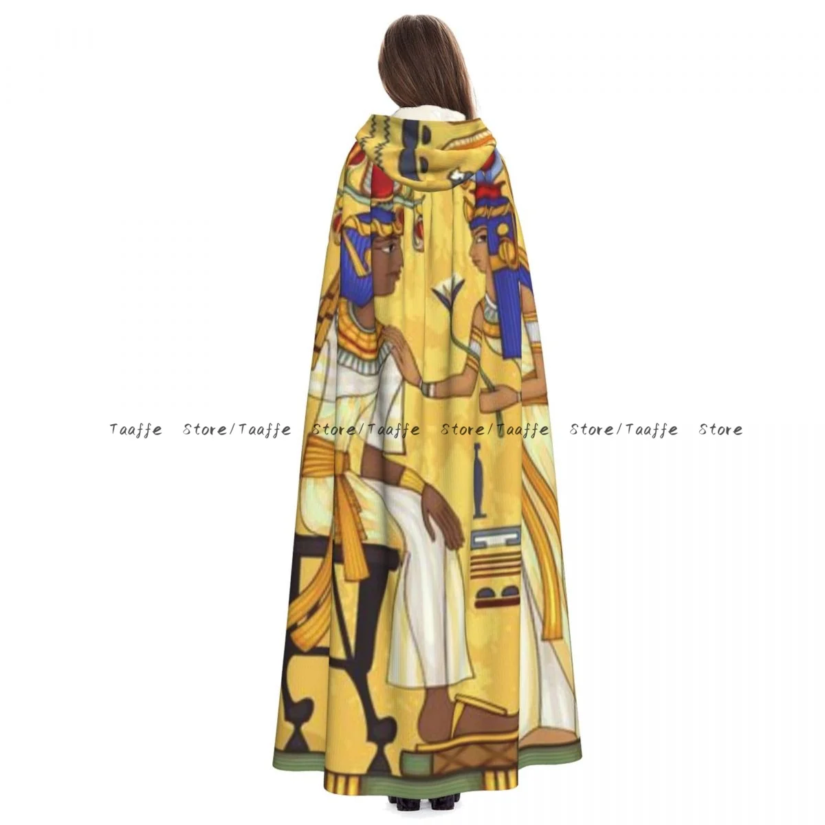 

Ancient Egypt Mythology Witch Cloak Hooded Cosplay Costume Halloween Adult Long Party Cape