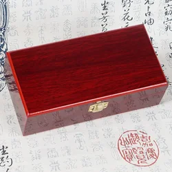 Cultural Toys Collection Packaging Glasses Seal Buddha Beads String Imitation Mahogany Wooden Storage Box Engraved Gift Box