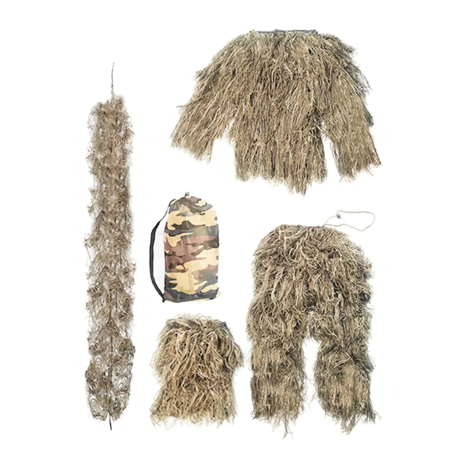 Adults Ghillie Suit Apparel Woodland Uniform Set for Hunting Jungle Camping