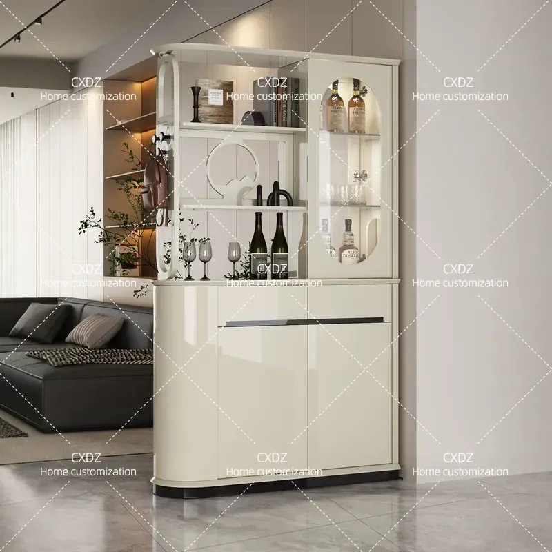 Bairuite Cream Wind Home Entry Entrance Cabinet Foyer Partition Double-sided Screen Wine Cabinet Shoe Cabinet Integrated