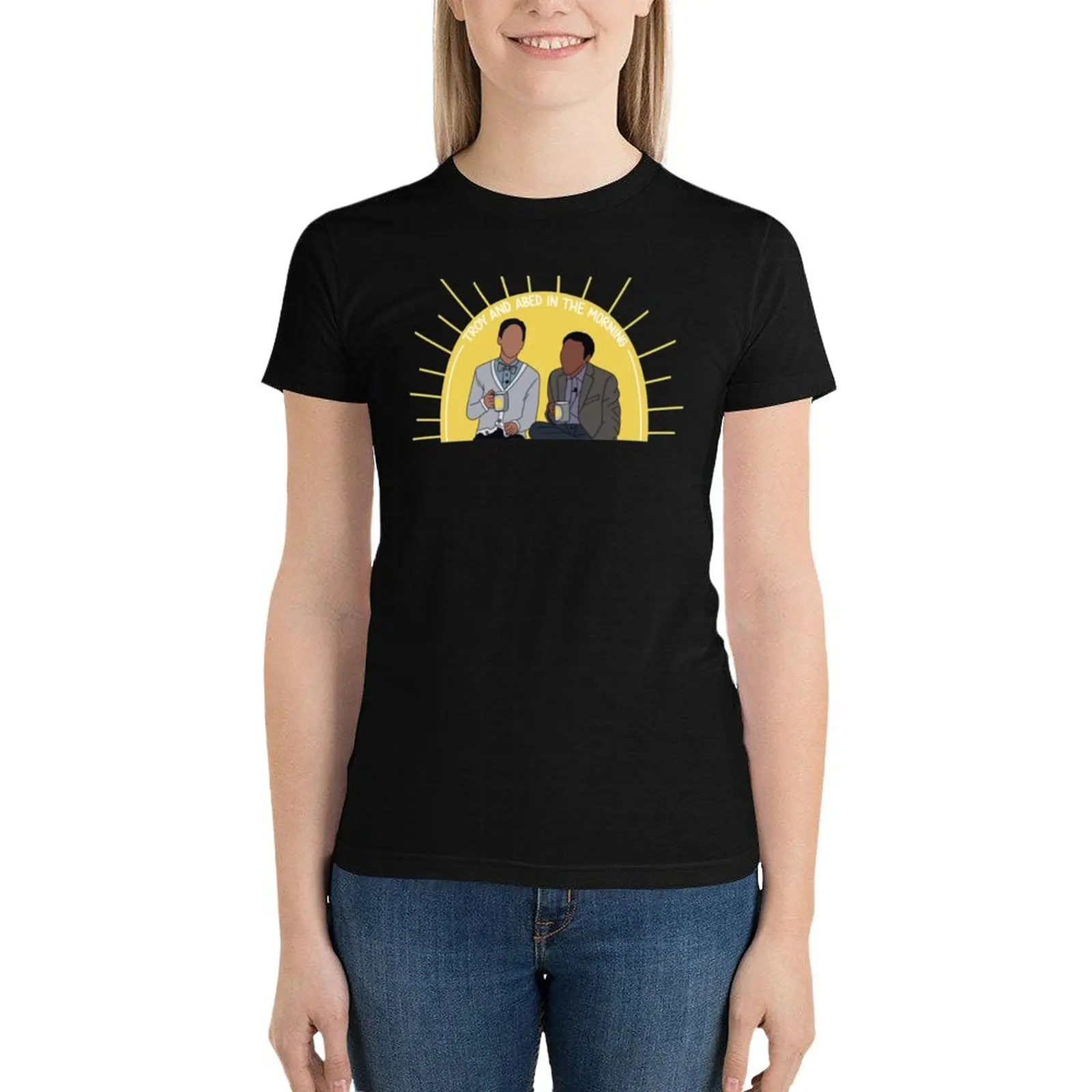 

Troy and Abed In the Morning T-Shirt oversized Female clothing plus size t shirts for Women loose fit