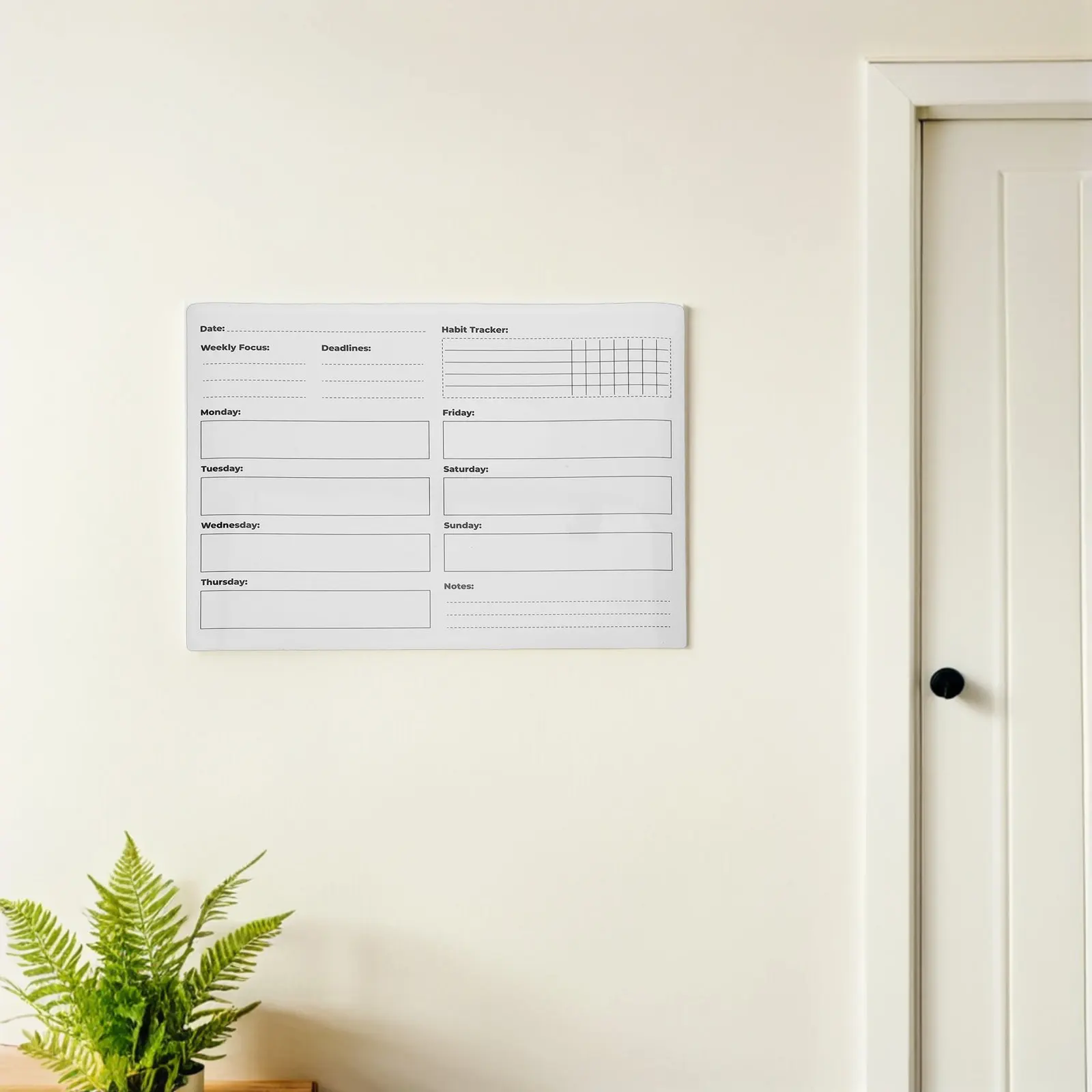 1 Weekly Dry Erase Board Wall Sticker Removable Whiteboard Calendar Adhesive PVC Planner Fridge Home Office Schedule Meal