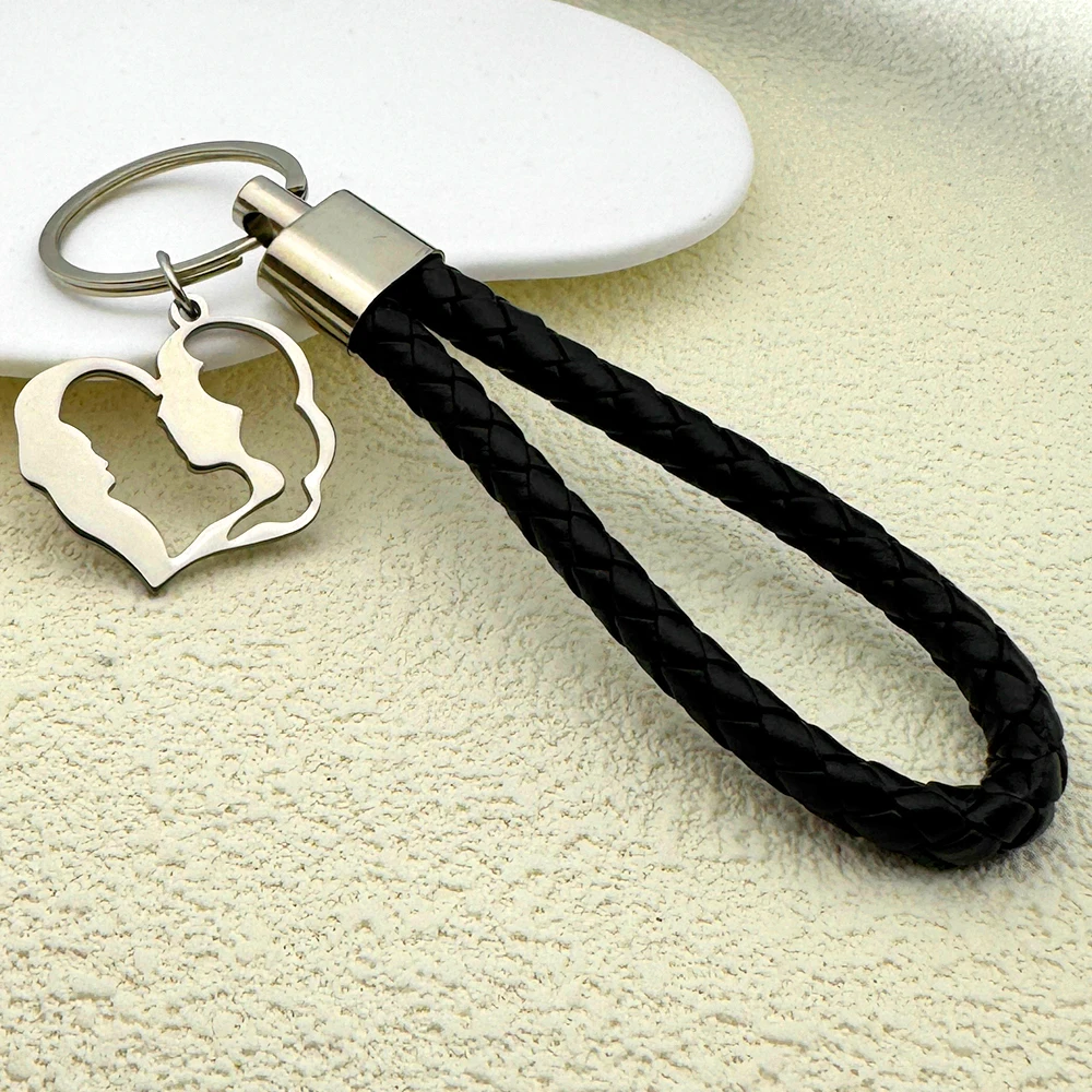 

Mother Daughter Heart Keychain For Women Men Stainless Steel Silver Color Family Baby Love Hollow Keyring Jewelry Gifts