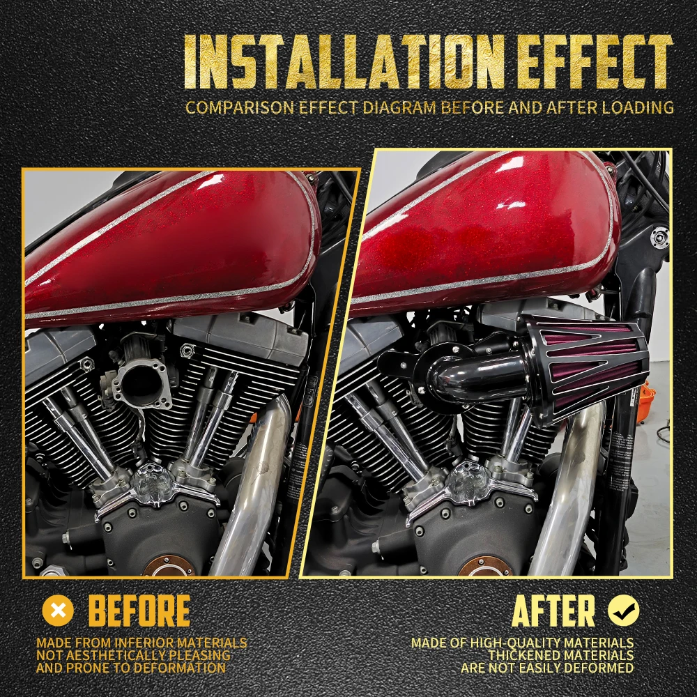Filtro de admissão para limpeza de ar de motocicleta CNC para Harley Touring Softail Sportster Dyna XL Breakout Road King Street Glide Fat Boy FL