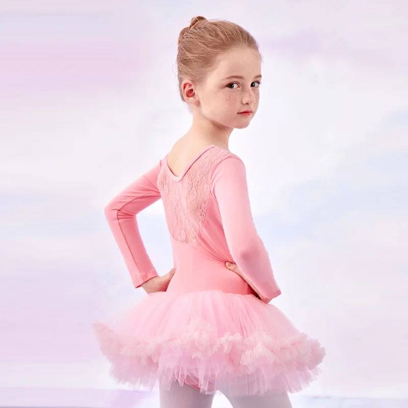 

Ballet Leotard Dance Dress Tutu Skirt Lace Stitching Pink Practice Examination Girls Kids Children's Toddler Ballerina Outfit