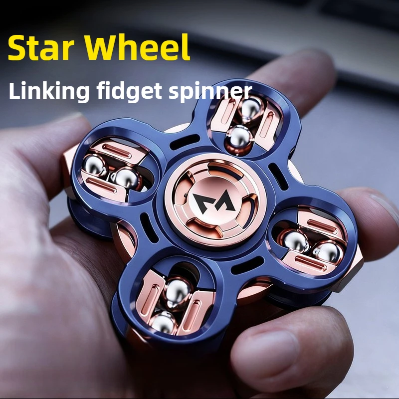 لعبة على شكل نجمة EDC معدنية مرتبطة بشوكة ضبط Dingding الميكانيكية Fidget Spinner لعبة سطح المكتب لتخفيف الضغط