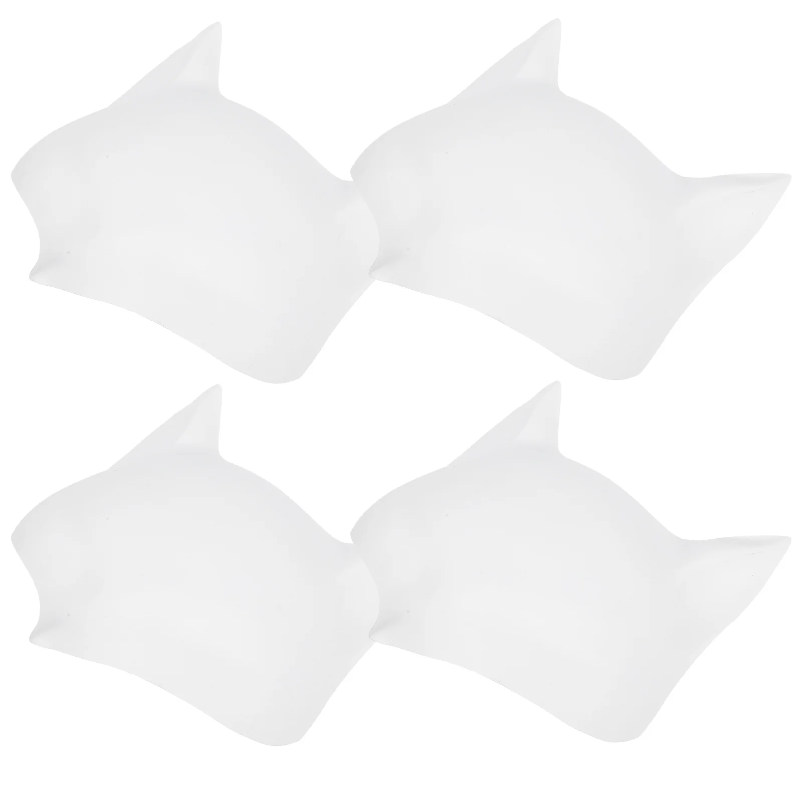 

4 Pcs Blank Hand Drawn Mask Halloween DIY Costume Animal Painted Fox Dress-up Cat Masquerade White