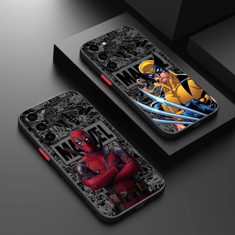 Anime Marvel Hero Deadpool For Samsung Galaxy A91 A81 A73 A72 A55 A54 A53 A52 Frosted Translucent Phone Case