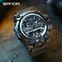 SANDA Top Brand Luxury G style Military LED Digital Watches Mens Sport Waterproof Watches Mens Male Quartz Wrist Watch Relogio