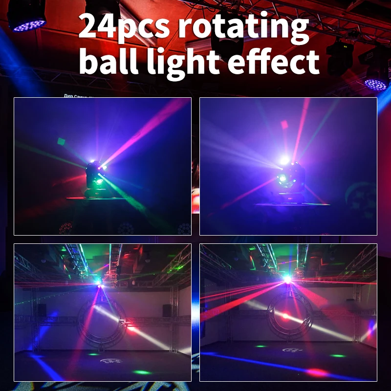 

24PCS Rotating 4-in-1 Ball Light Effect 10W LED RGBW Beam Moving Head Light Football Lamp Stage Effect Lighting for DJ Disco KTV