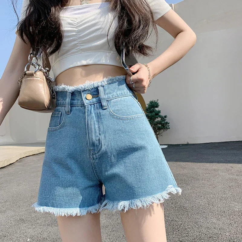 

Spring Summer Jean Shorts for Women Casual Sexy High Waist Denim Shorts Vintage Raw-edge Mujer Short Jeans Female Clothing