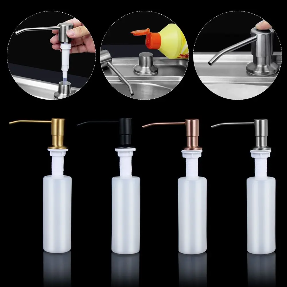 Dispensador de sabão para pia de cozinha, detergente, líquido, lavagem das mãos, bomba, acessórios do banheiro, bancada, loção