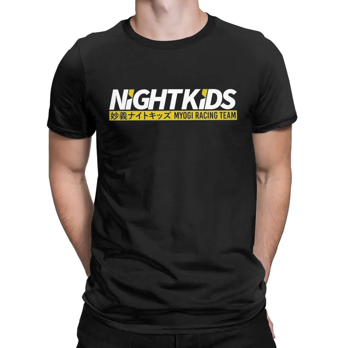 Night Kids Initial D T Shirts Men Pure Cotton Humor T-Shirt Round Collar anime manga racing Tee Shirt Short Sleeve Tops Graphic