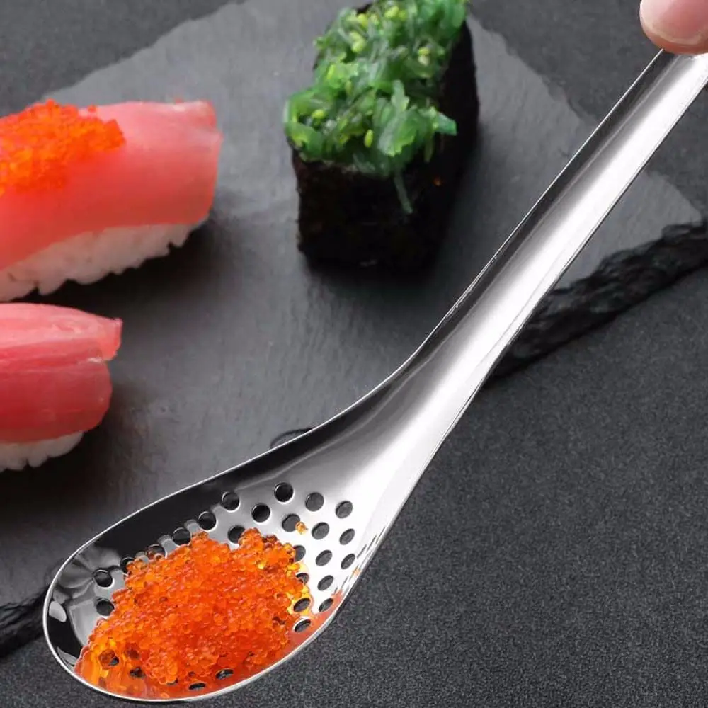 Creative 56 Holes Acrylic Molecular Cuisine Caviar Spoon Useful Kitchen Cooking Gadgets Egg Yolk Caviar Colander