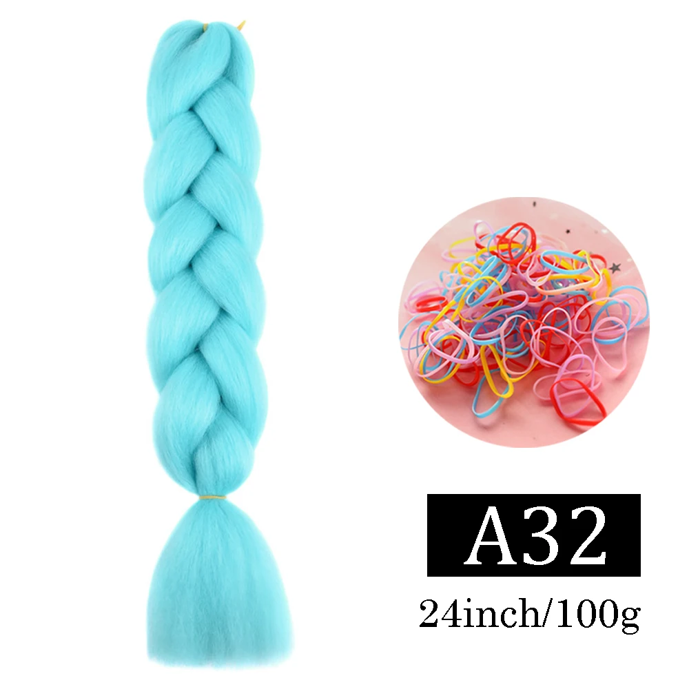 24-Zoll-Jumbo-Zöpfe, Verlängerungen, synthetisches Flechthaar, Afro-Ombre-Farbe, Kanekalon-Haar für Kinder, Zopf