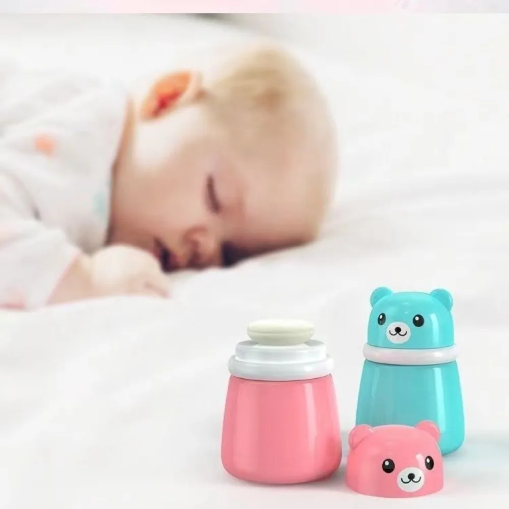 Material Safety Powder Puff Box Bottle Cute PP Not Easily Deformed Body Talcum Holders Baby Container Jar