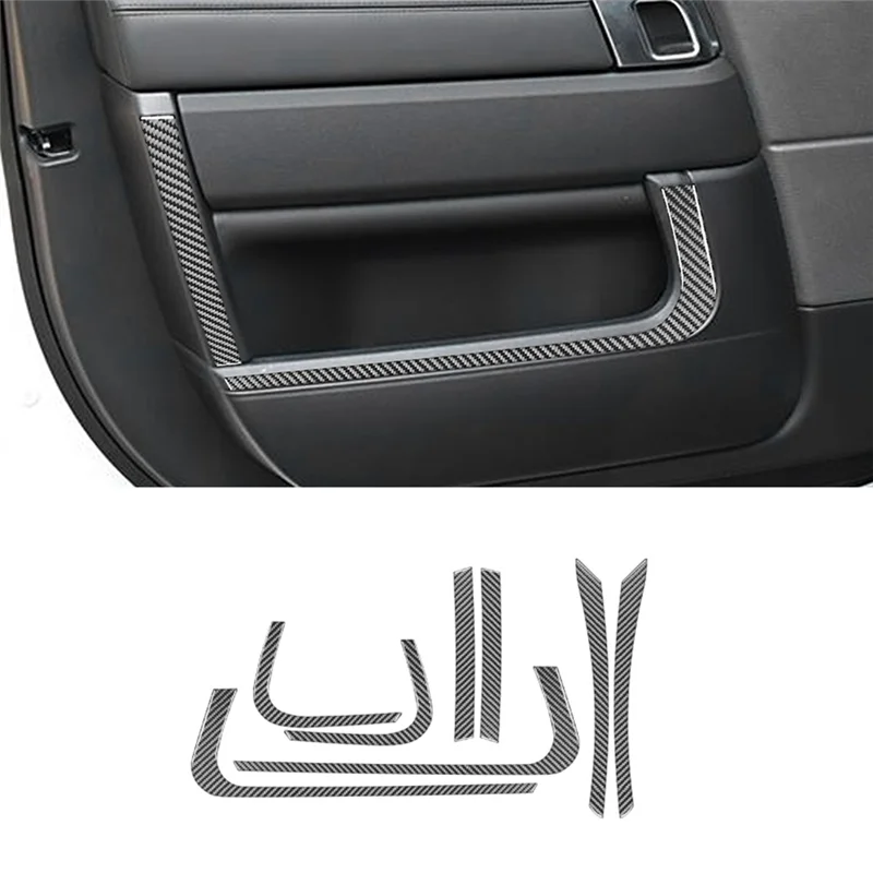 شريط لوحة الباب الداخلي الأنيق من ألياف الكربون لسيارة لاند رينج روفر سبورت 2014-2022، التحسينات الداخلية