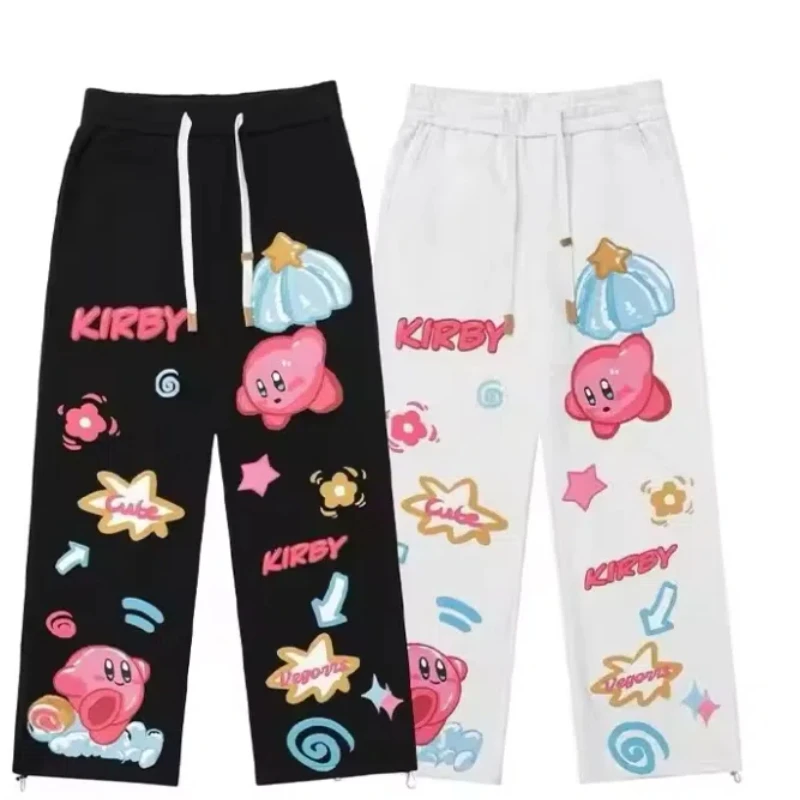 Kirby Star Anime Cartoon Cute Print Casual Sweatpants Boys & Girls Loose & Versatile Wide-legged Couple Pants Birthday Gift