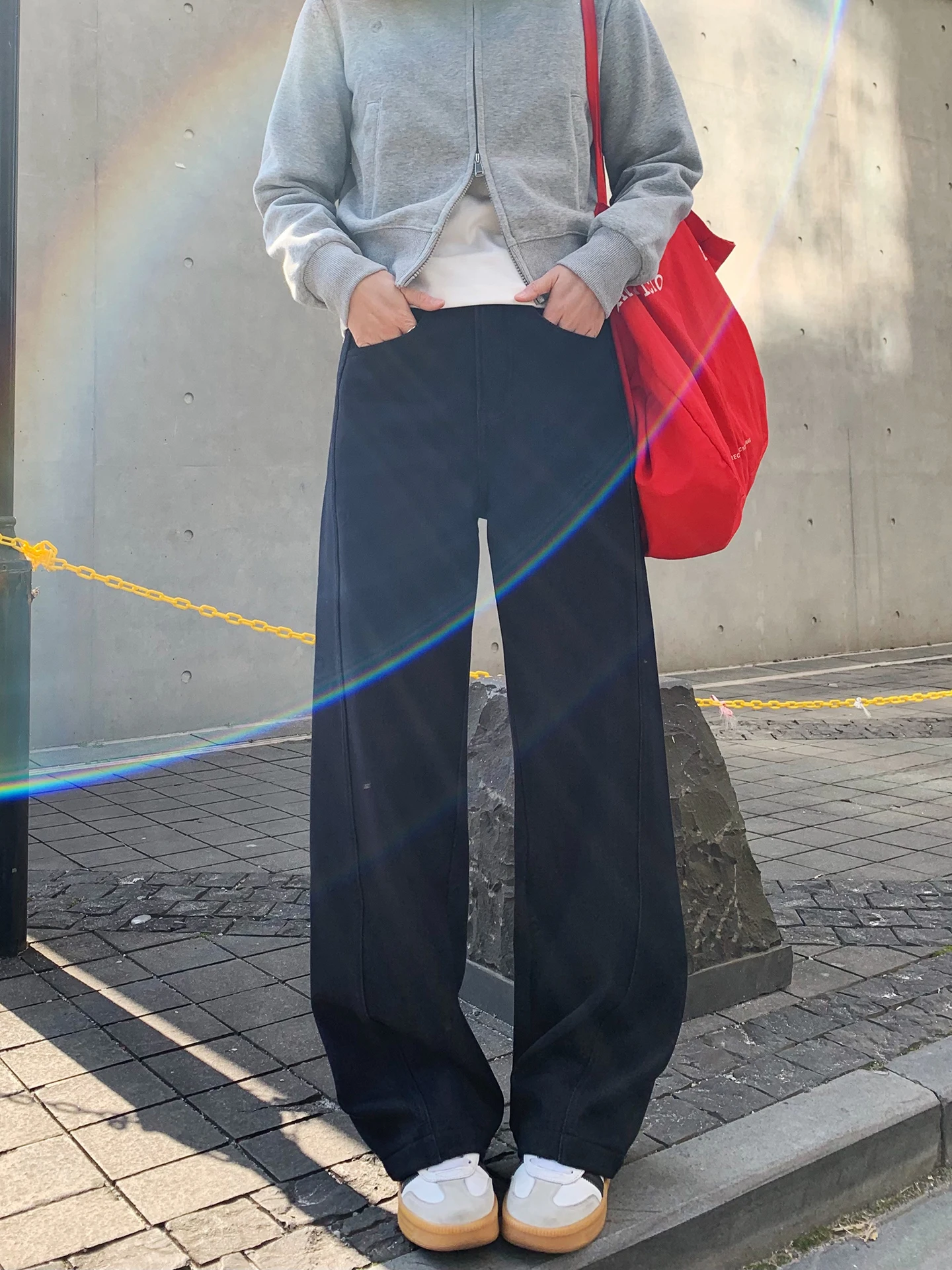 

Джинсы LaoMiJia Original Color Retro k Blue, с высокой талией, зауженные, с широкими штанинами, длинные, женские, из денима, модель Small Fire ill Fce