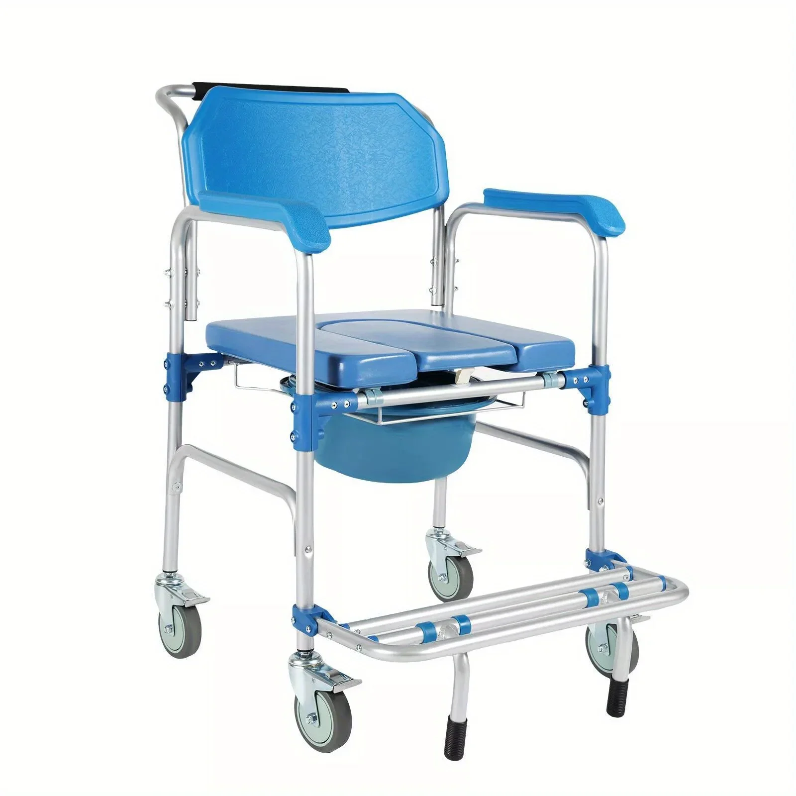 كرسي دش طبي - كرسي متحرك بسعة 350 رطل مع مرحاض متحرك للعناية بكبار السن والمعاقين