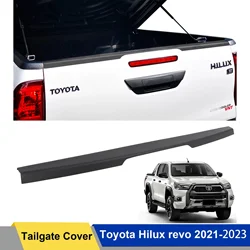 a través de la cubierta de la puerta trasera, protector de riel embellecedor para Toyota hilux revo 2015-2023, tira protectora trasera de coche negra mate 4X4, estilo automático
