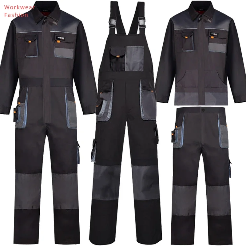 

Welding Suits Working Bib Overalls Protective Auto Repair Strap Jumpsuit Durable Tooling Uniform Mechanic Multi-Pocket Coveralls