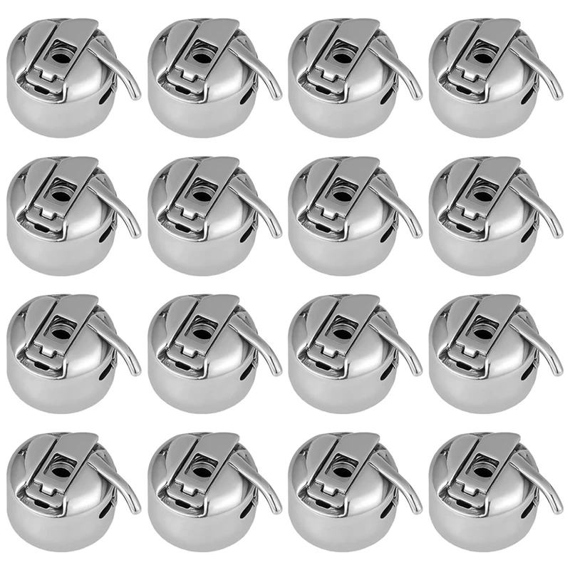 16 Pcs Sewing Machine Bobbin Case Spare Stainless Steel Bobbin Case Silver Metal Sewing Machine Accessories