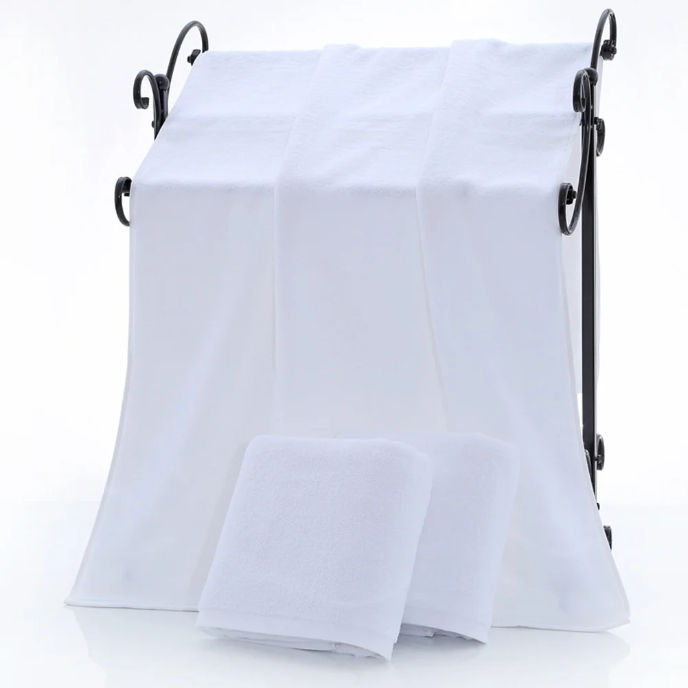 

1pc Thickened Cotton Bath Towel Large Soft Absorbent Quick-Dry For Shower Face Hand Drying White Washcloth Lint-Free Machine