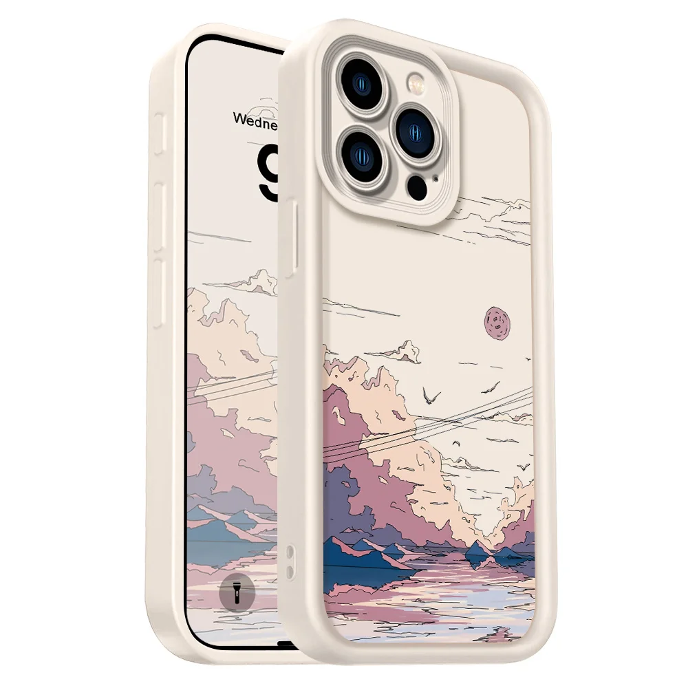 Funda de teléfono Misty River para iPhone 13 12 11 Pro Max Mini 7 8 6 6S Plus X XS XR SE 2020 2022, funda suave con diseño de escalera