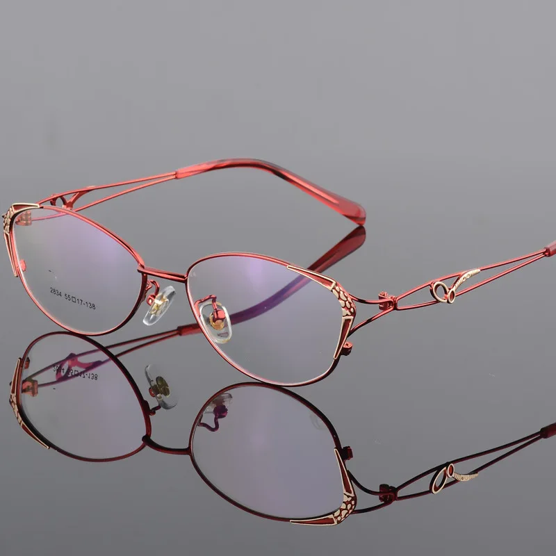 

Alloy Red Reading Glasses Women Vintage Cat Eye Prescription Eyeglasses Frame Anti Blue Light Glasses 0 +1.0 1.25 1.75 2.25 2.75