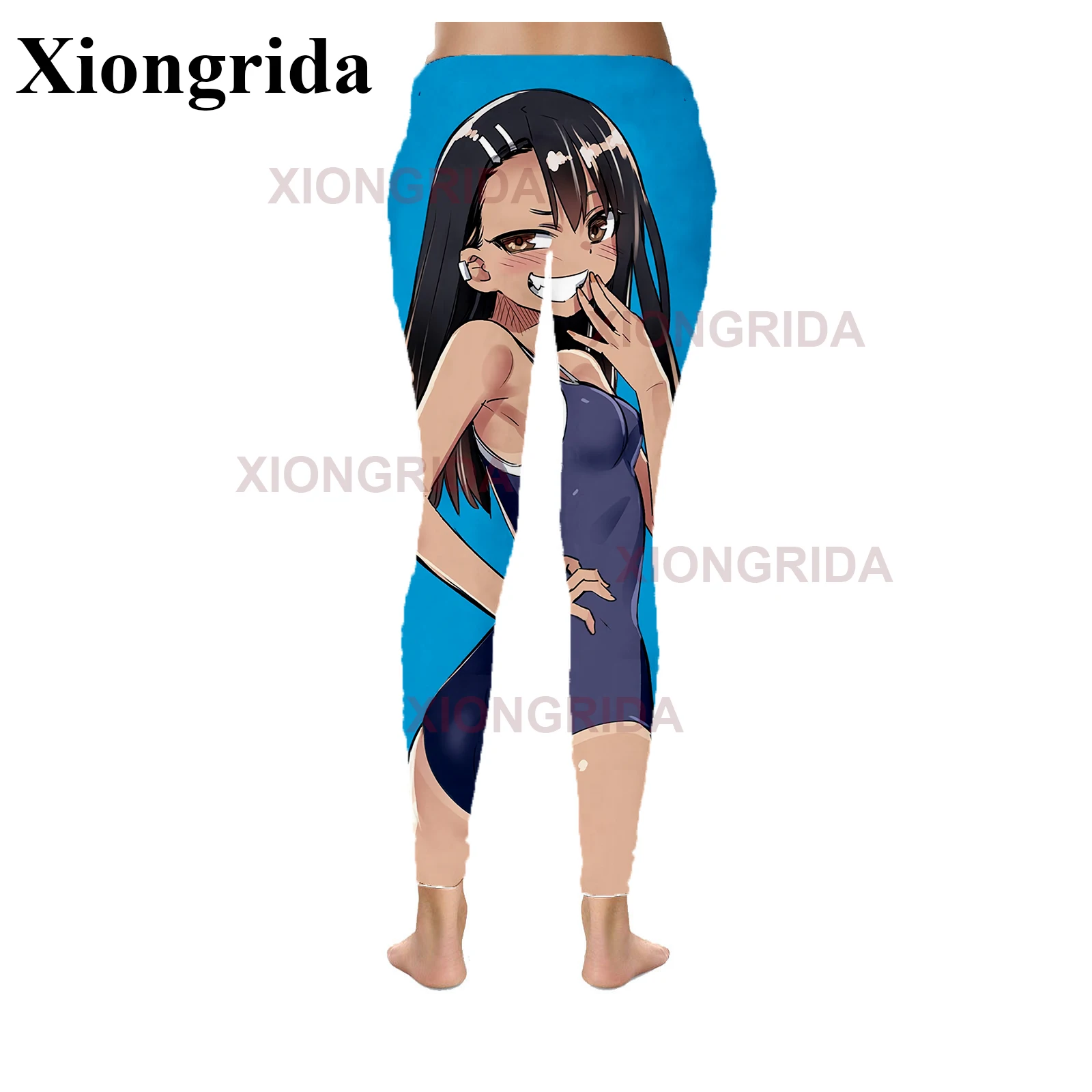 Hentai-mallas ajustadas de cintura alta para mujer, Leggings sexys de Anime, pantalones Kawaii de Nagatoro Hayase, ropa de gimnasio para entrenamiento