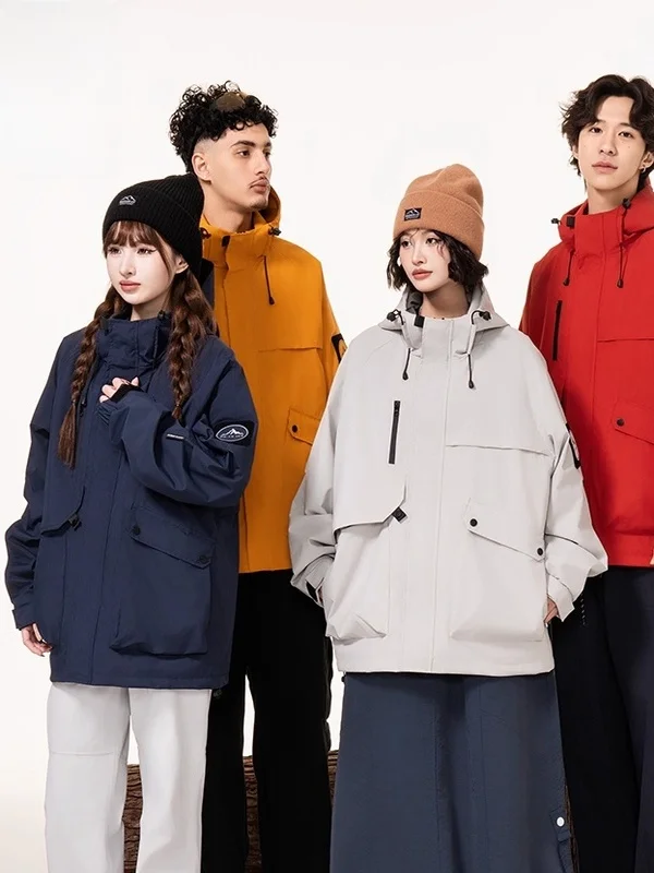 

ex Loose Fit Outdoor Jaet Waterproof Windproof Spring Autumn Hat Zipper Decorated Polyester Fiber Long Sve Youth Fas...