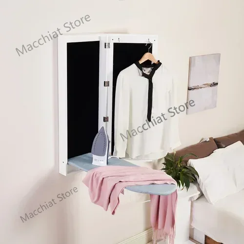 Wall-mounted cross-border foldable rotating wall mounted concealed iron table, wardrobe storage, ironing cabinet board mirror