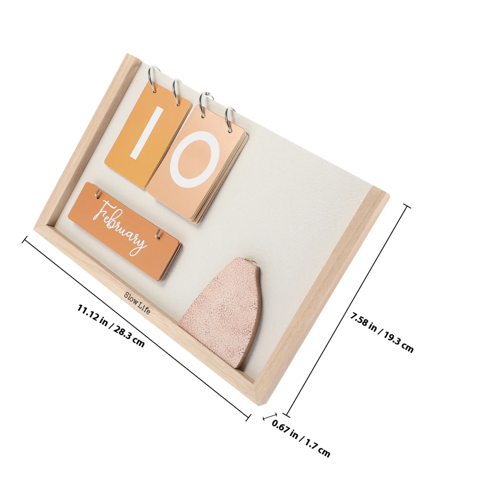 1 قطعة مكتب خشبي ريفي منضدية للمنزل مكتب قابلة لإعادة الاستخدام التقويم الدائم مزرعة سطح المكتب الديكور الدائمة التقويم