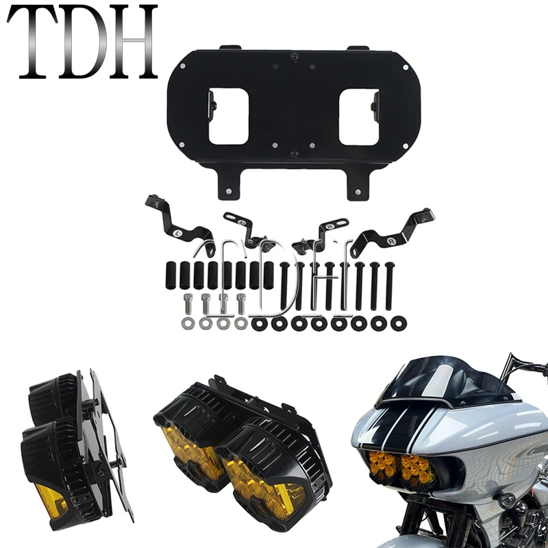 

Мотоциклетный регулируемый угловой кронштейн для фар для Harley Road Glide Special CVO FLTRX FLTRU для кронштейнов фар Baja 2015-2023