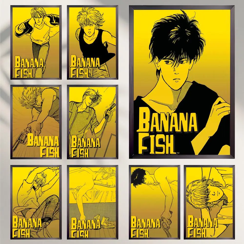 Japanisches Anime-Poster „Hot B-Banana FishS“, HD, vielseitig, wasserfest, Wanddekoration, selbstklebend, perfekt für jeden Raum und ideales Geschenk