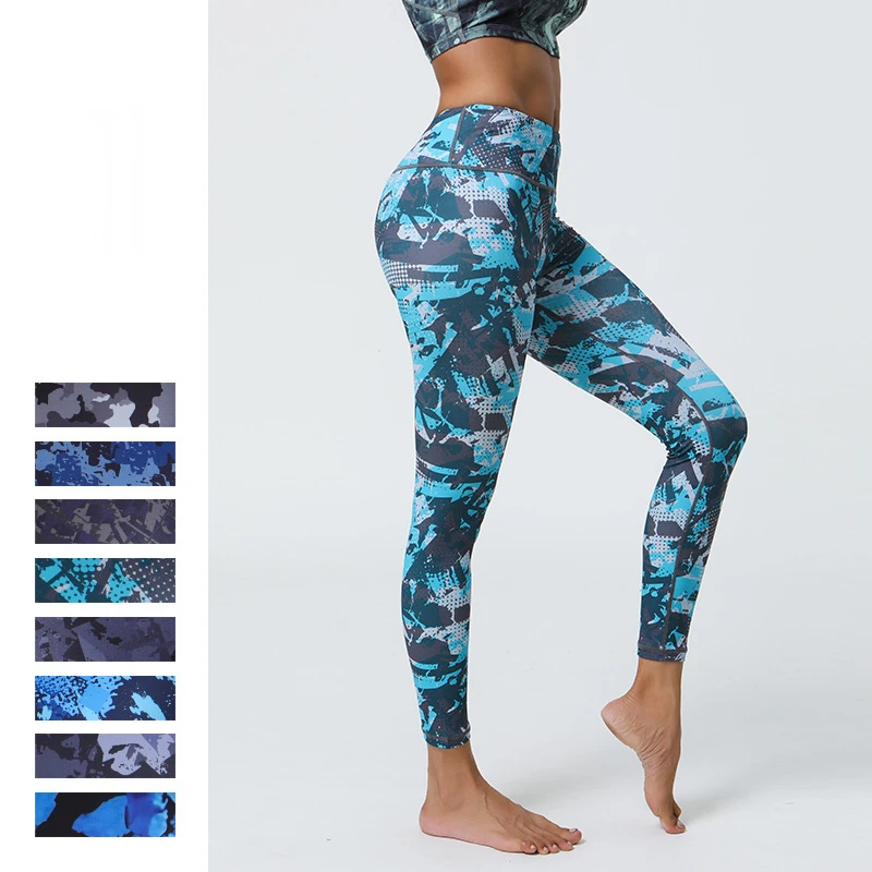 

New High Waist Butt Lift Thin Leggings for Women Girls Flower Printed Sports Fitness Gym Dancing Leggings 8Z