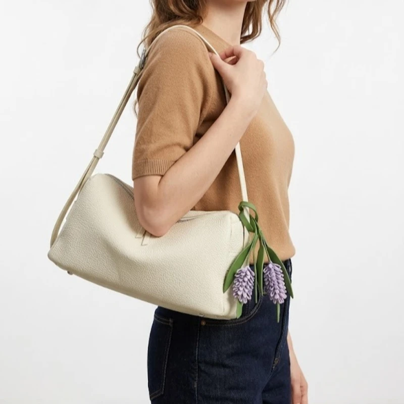 

First Layer Cowhide Leather Bag, Adjustable Strap Crossbody/Shoulder Purse, Large Capacity Elegant Pillow Bag for Daily Commute