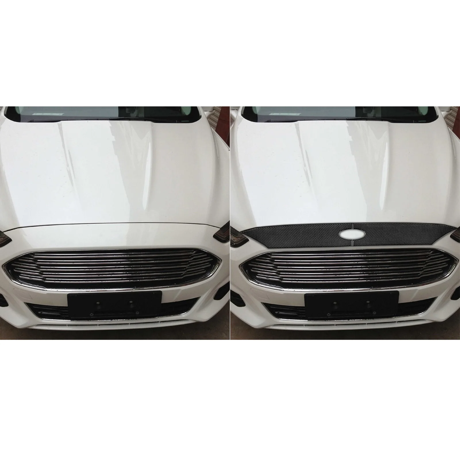For Ford Fusion 2013-2021 Real Carbon Fiber Stickers Front Bumper Hood Fascia Panel Cover Car Accessories Interior decorative