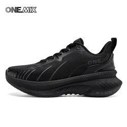 ONEMIX-Zapatillas deportivas de malla transpirable para hombre, zapatos básicos de carreras para correr en carretera, duraderos, talla grande, color negro, para verano