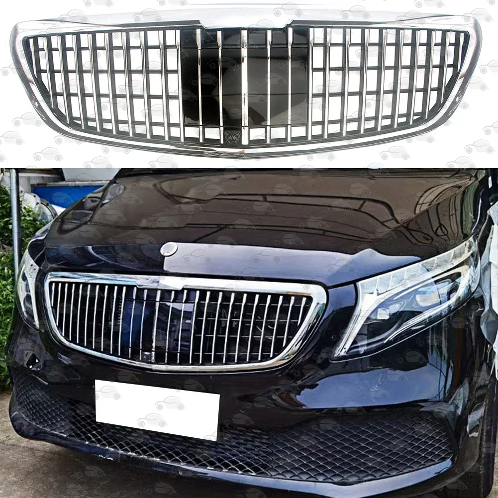 Front Racing Facelift Grille Upper Grill For Mercedez-Benz V-Class W447 V220d V250d V260L 2021+ Maybach Style