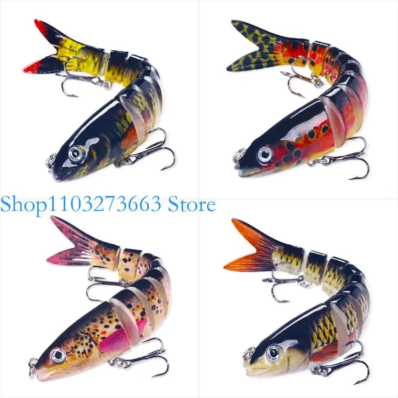 

R6FE Multi Jointed Swimbaits Fishing Tackle Artificial Hard Baits Swimming Lure 13.4cm 8 Segment Fishing Lure with Hook