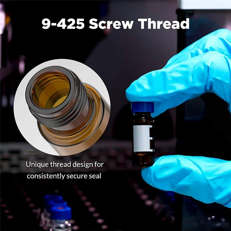 قارورة العنبر لمختبر HPLC ، مكان الكتابة والتخرج ، غطاء ملولب ، كهرماني ، عبوة ، 2