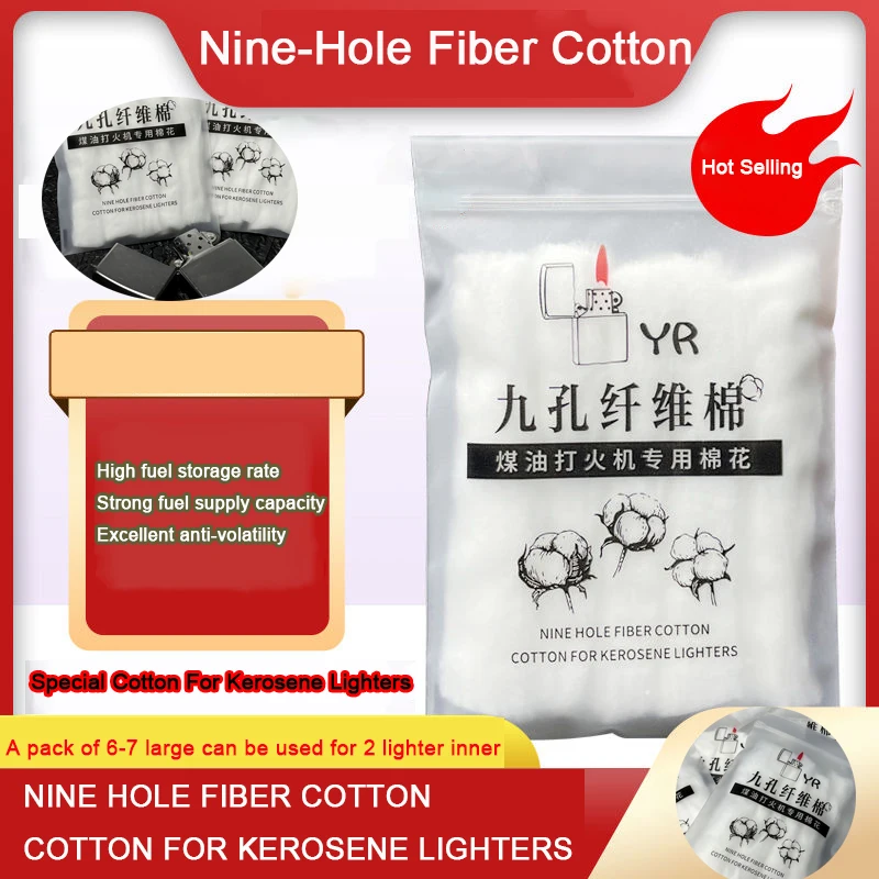 High-quality Kerosene Lighter Nine-hole Fiber Cotton Oil Storage Long-lasting Non-volatile Ignition Cotton for Zorro  Zippo